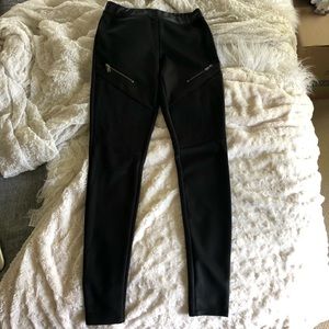 Express Faux Leather Moto Leggings with Zippers